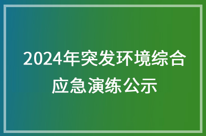 2024 年突發(fā)環(huán)境綜合應(yīng)急演...